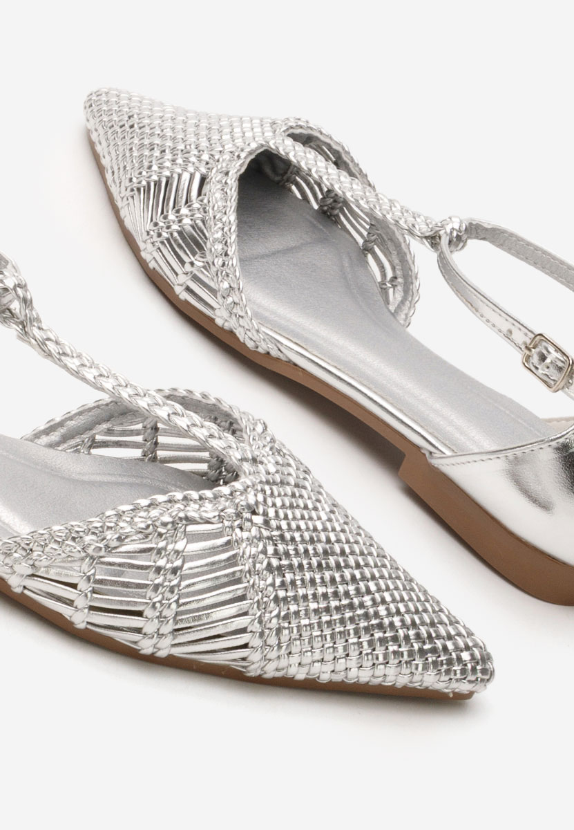 Ballerine a punta Paisley argento