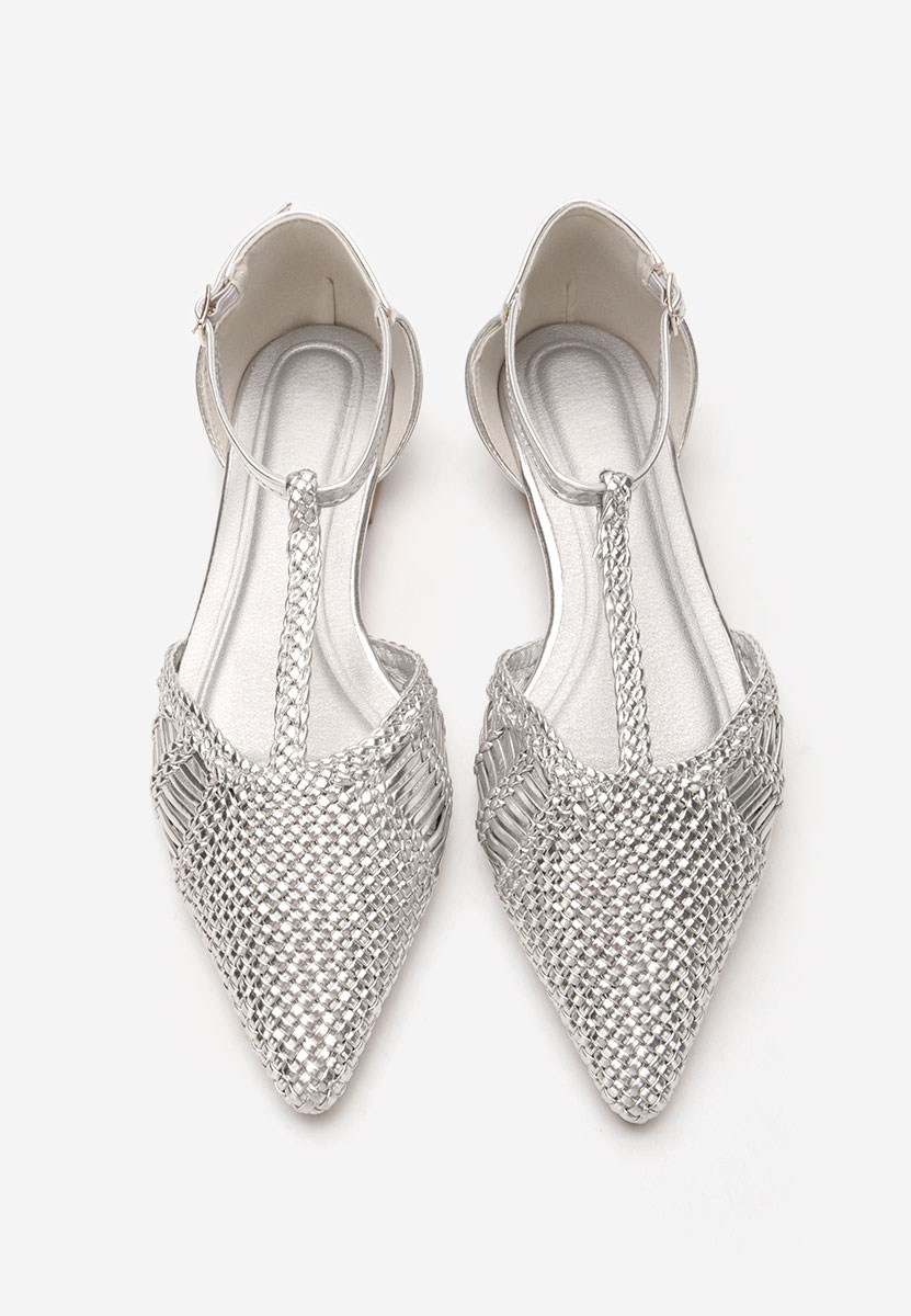 Ballerine a punta Paisley argento