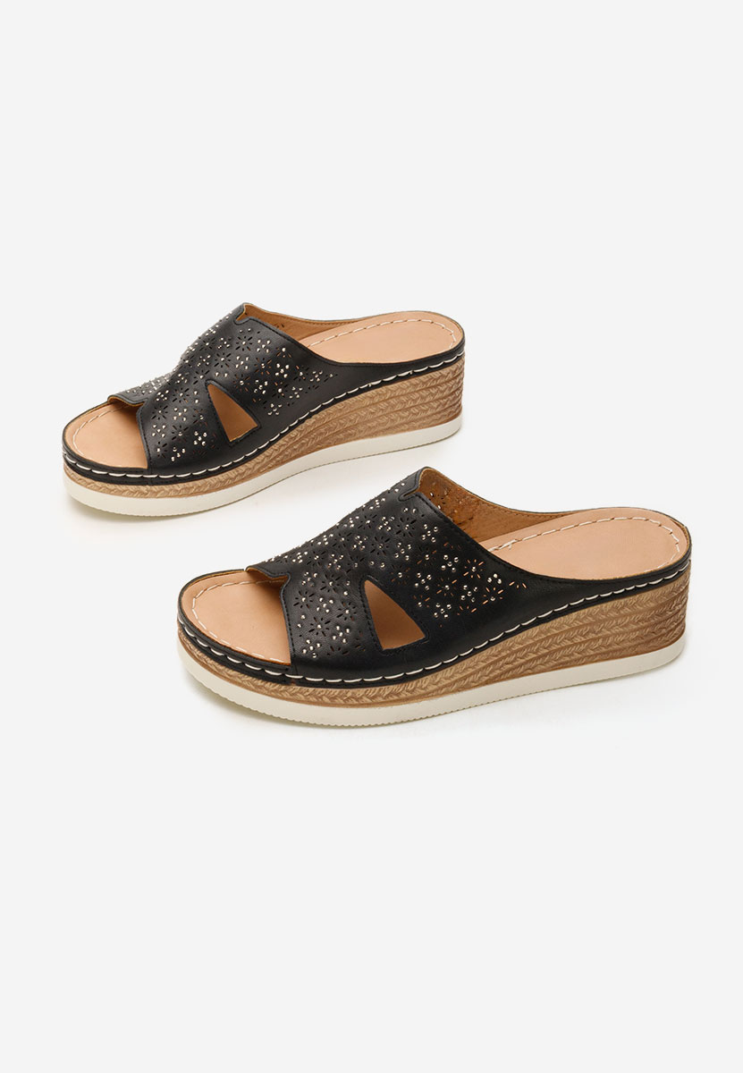 Ciabbate con zeppa Larue nero