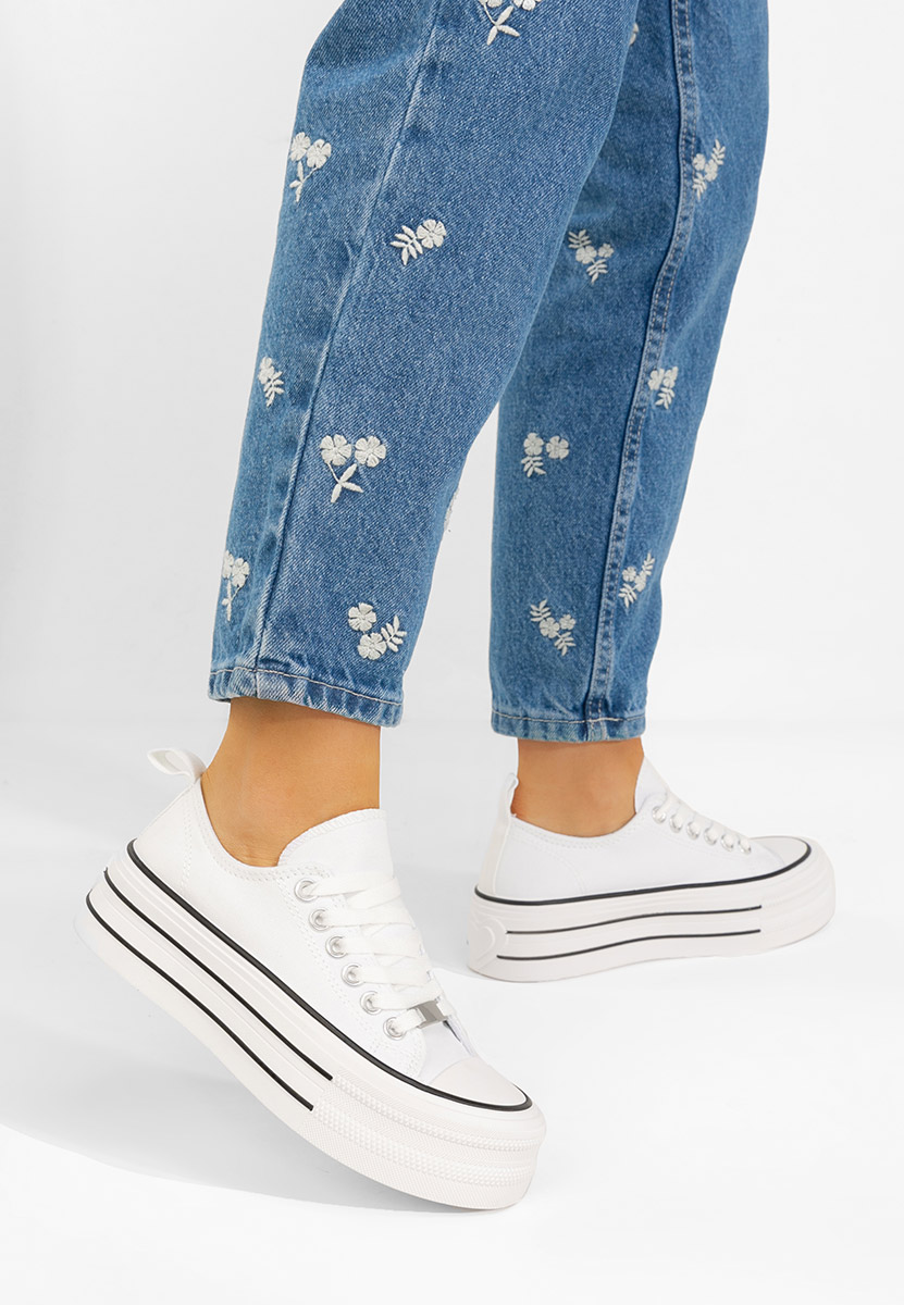 Scarpe da ginnastica con piattaforma Kimala bianchi