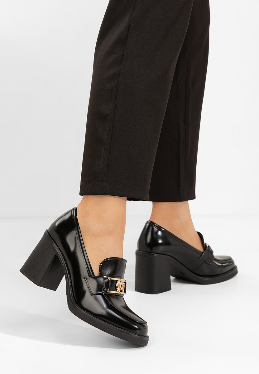 Mocassini con tacco Selira nero