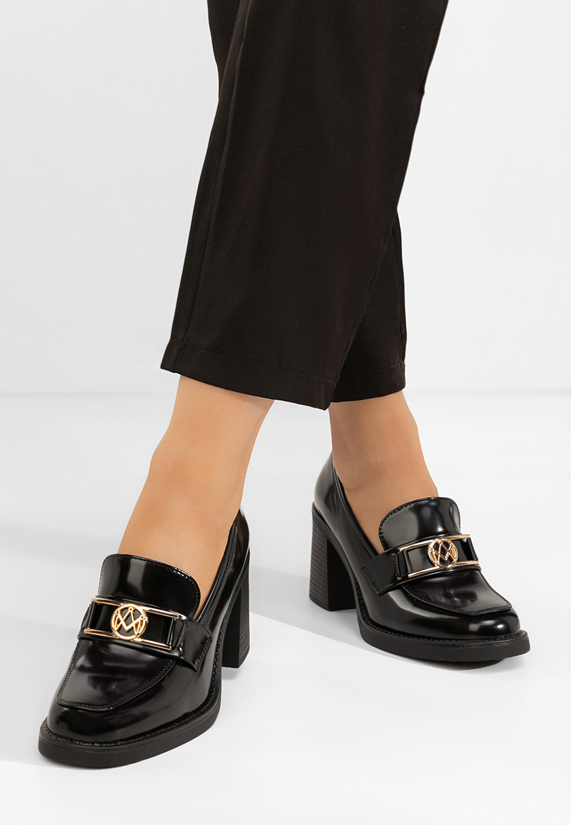 Mocassini con tacco Selira nero