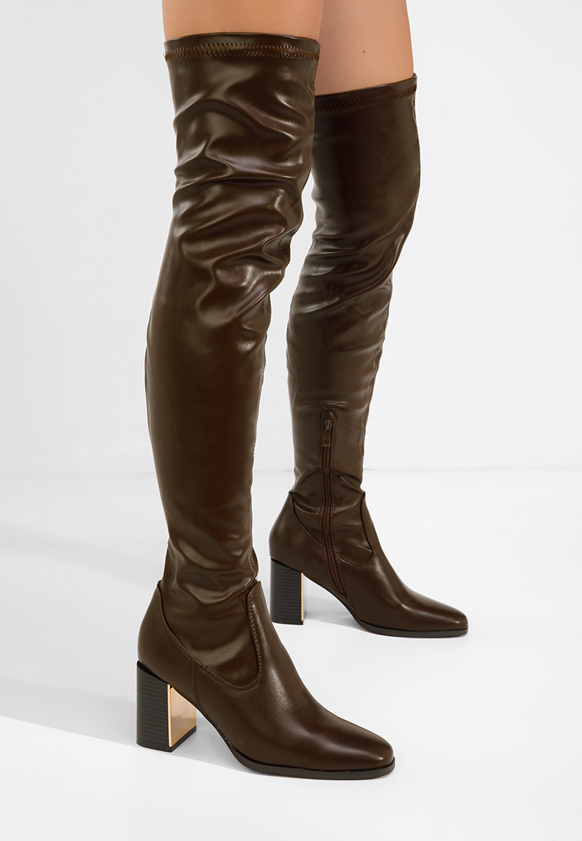 Stivali sopra il ginocchio Jeanne marrone