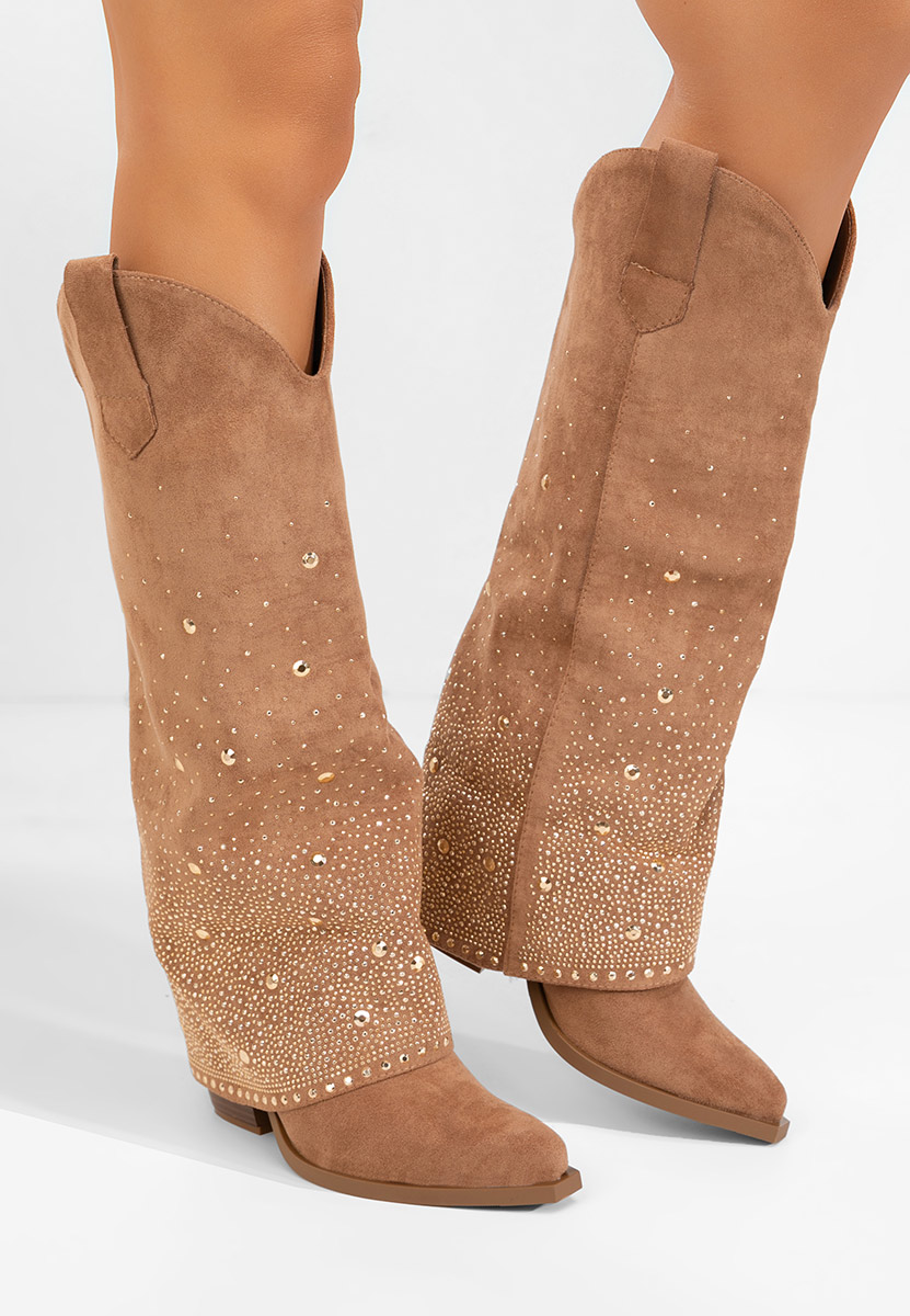 Stivali con tacco Millie camel