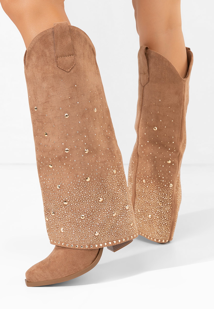 Stivali con tacco Millie camel
