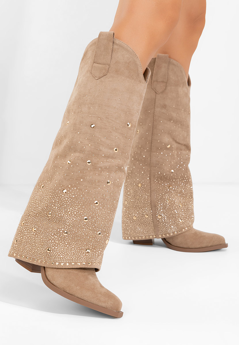 Stivali con tacco Millie cachi