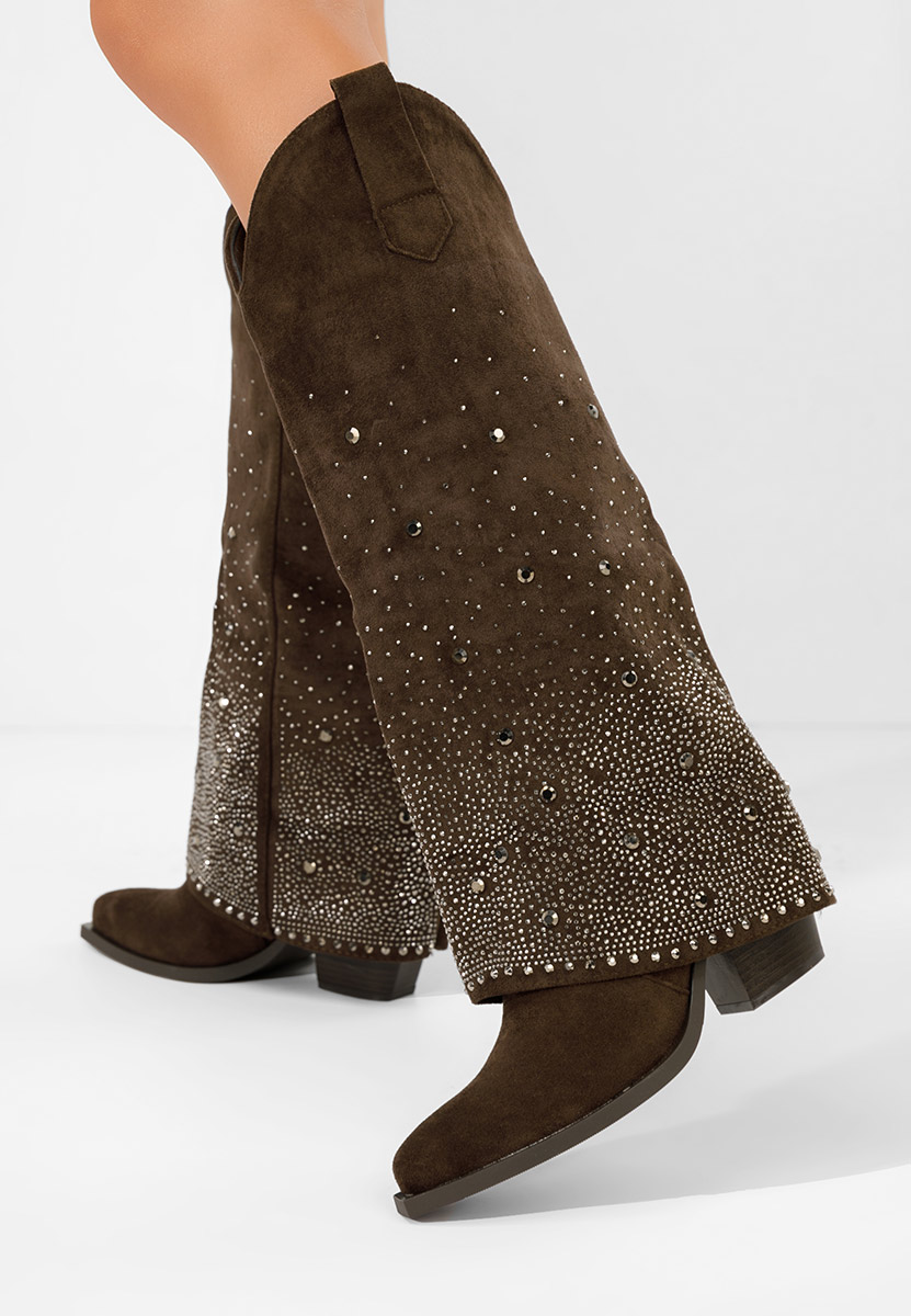 Stivali con tacco Millie marrone