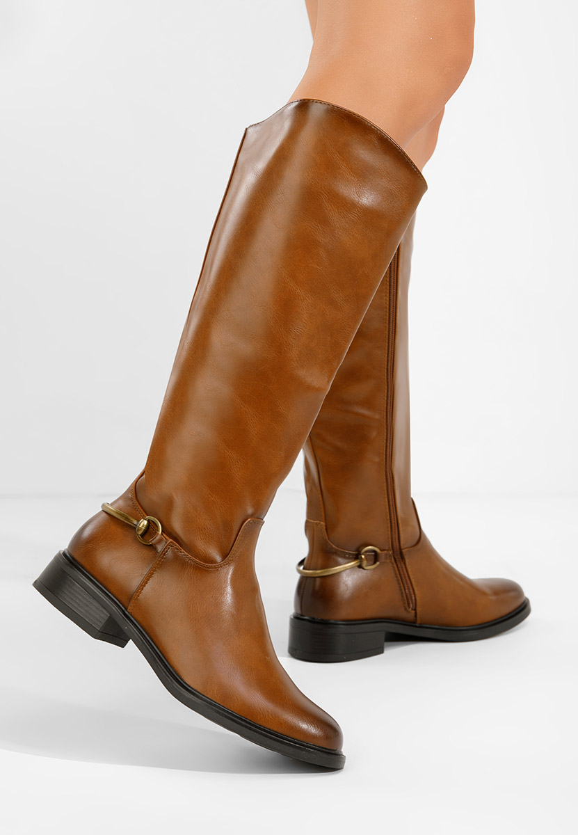 Stivali con tacco basso Scotie camel