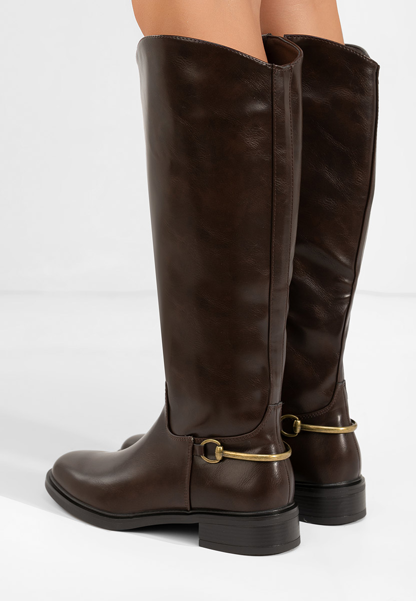 Stivali con tacco basso Scotie marrone