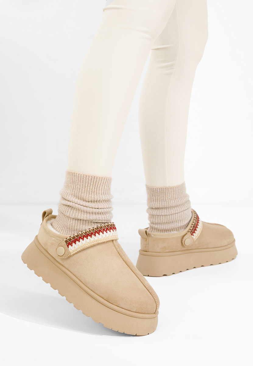 Zoccoli con zeppa Frovia beige