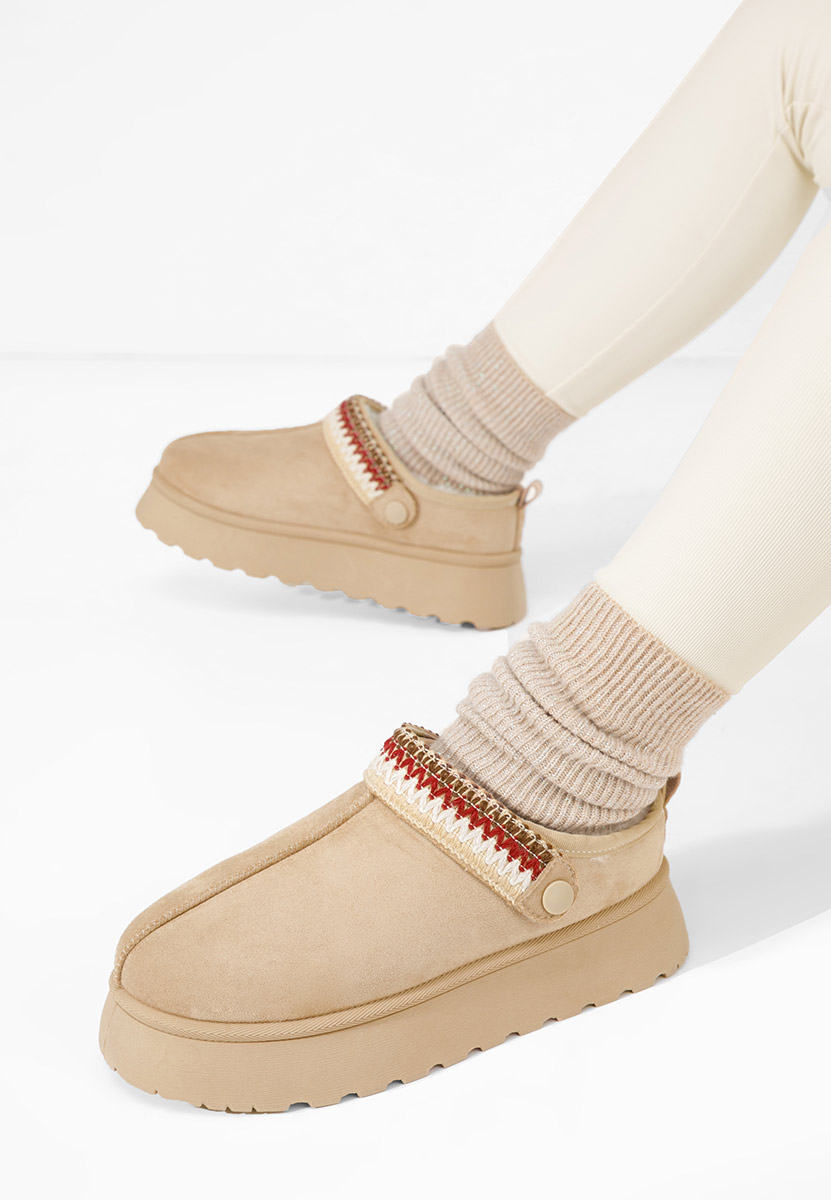 Zoccoli con zeppa Frovia beige