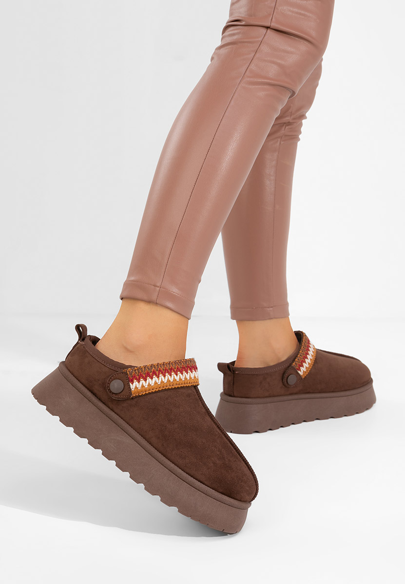 Zoccoli con zeppa Frovia marrone