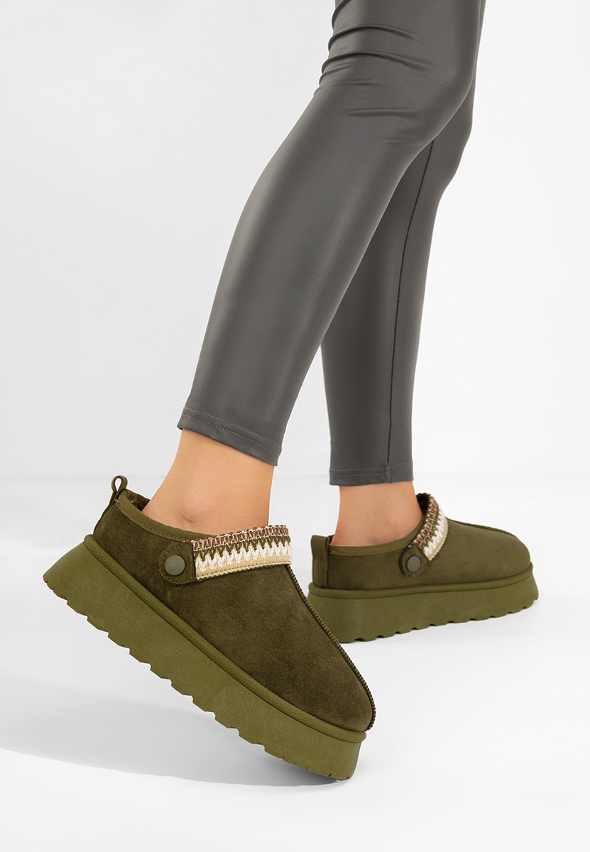 Zoccoli con zeppa Frovia verdi