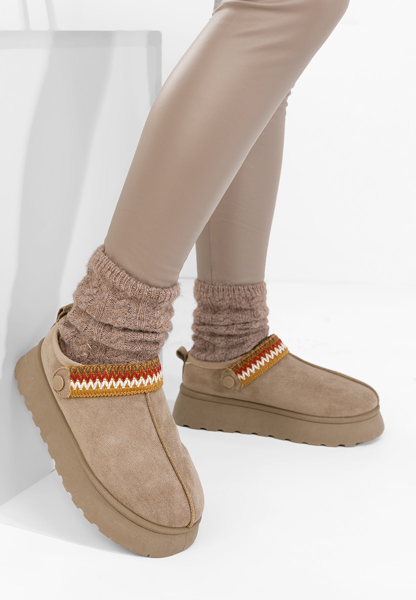 Zoccoli con zeppa Frovia cachi