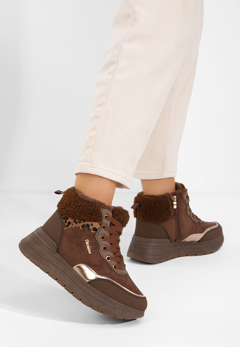 Sneakers donna invernali Lisaia marrone