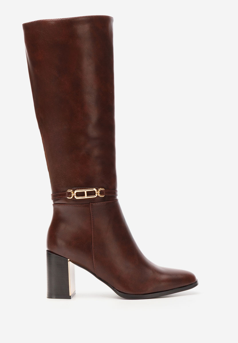 Stivali alti con tacco Darela granata