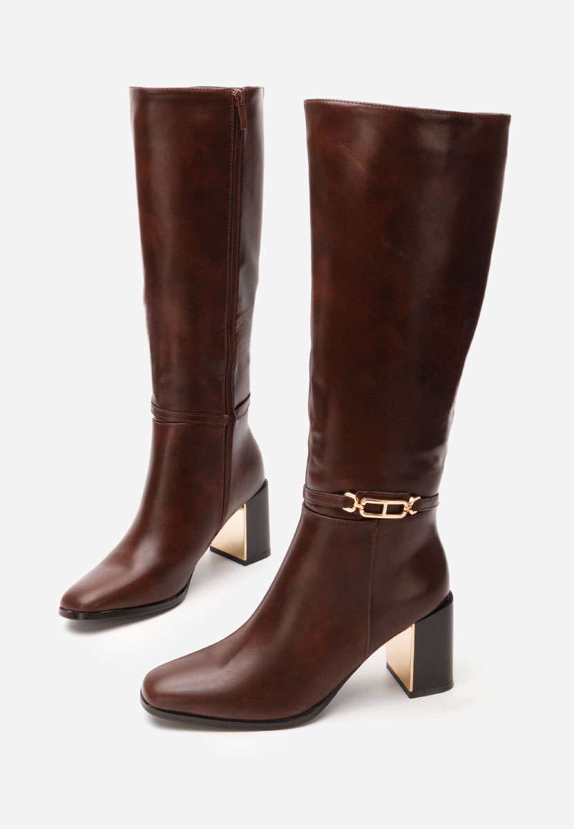 Stivali alti con tacco Darela granata