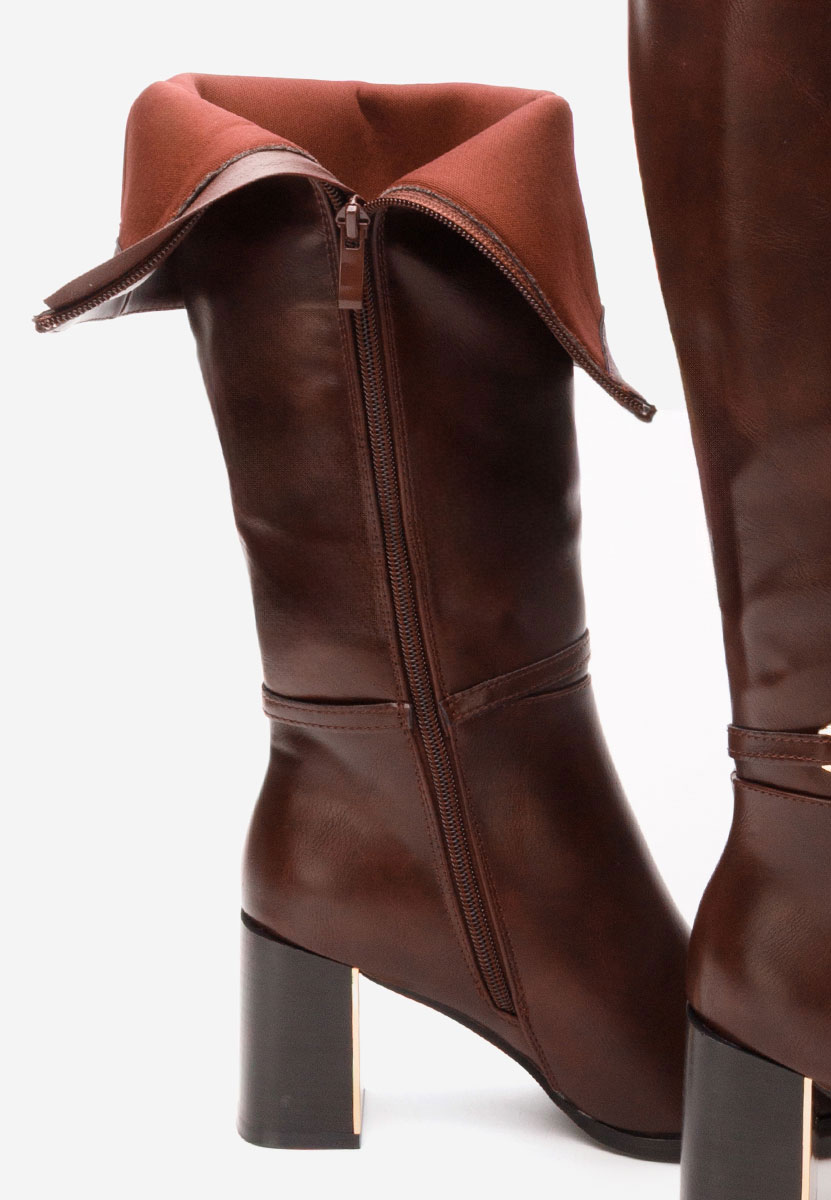 Stivali alti con tacco Darela granata