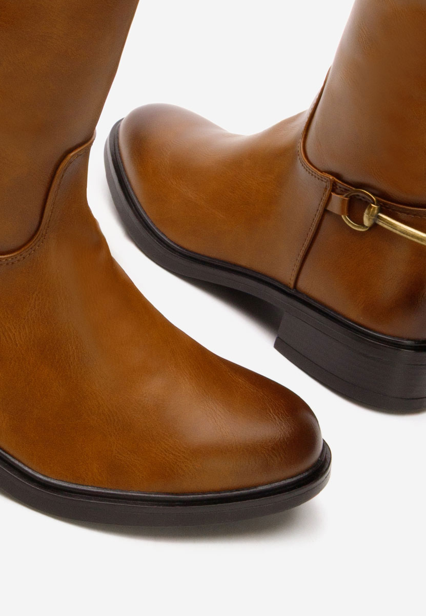 Stivali con tacco basso Scotie camel