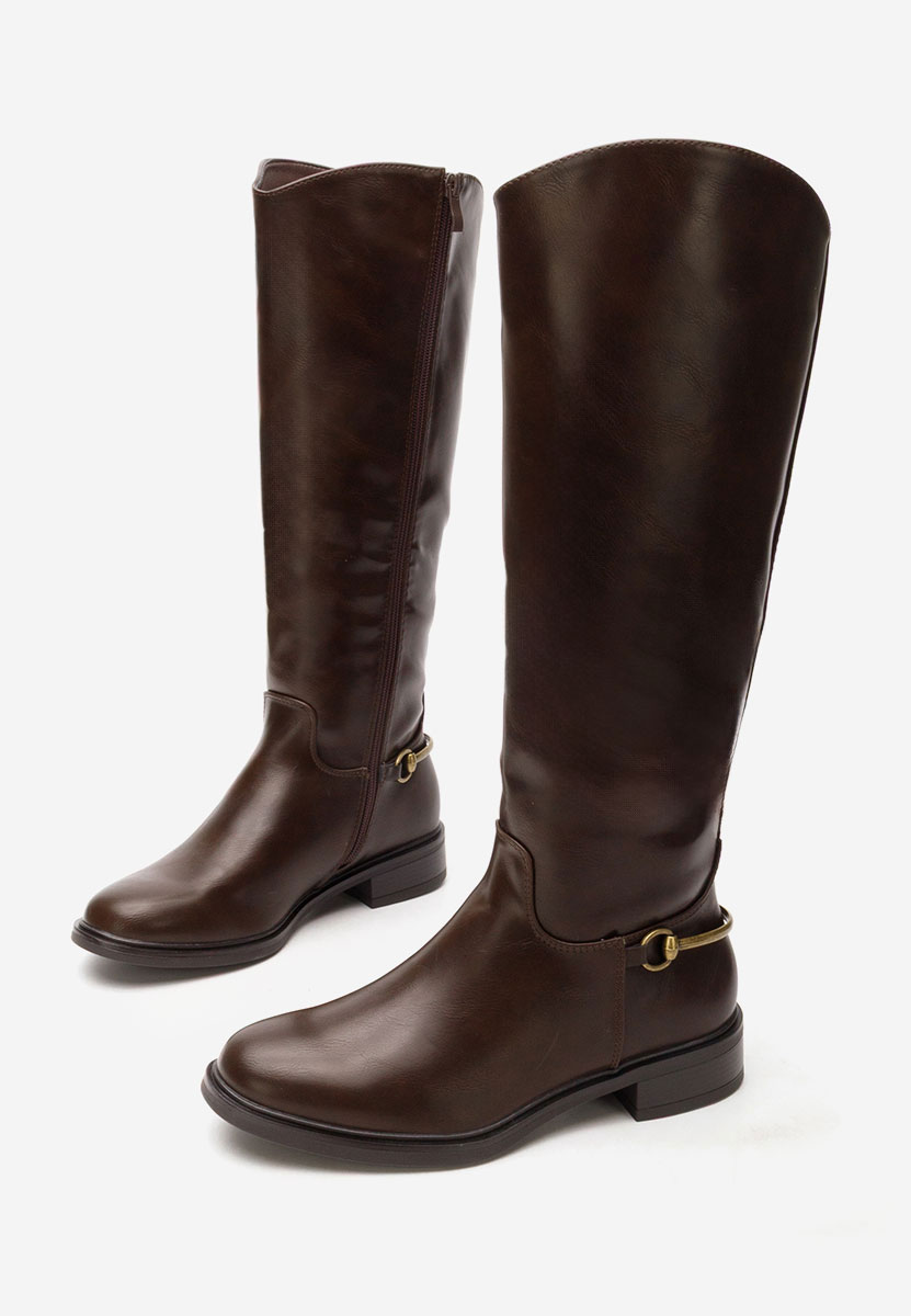 Stivali con tacco basso Scotie marrone
