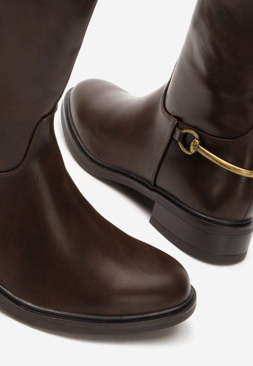 Stivali con tacco basso Scotie marrone