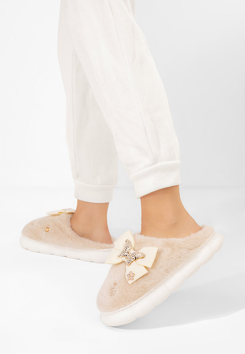 Pantofola donna invernale Solenis beige