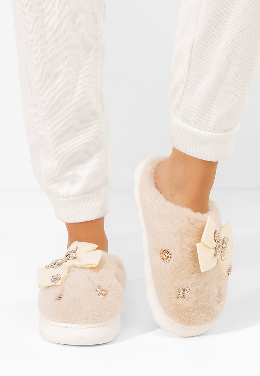 Pantofola donna invernale Solenis beige