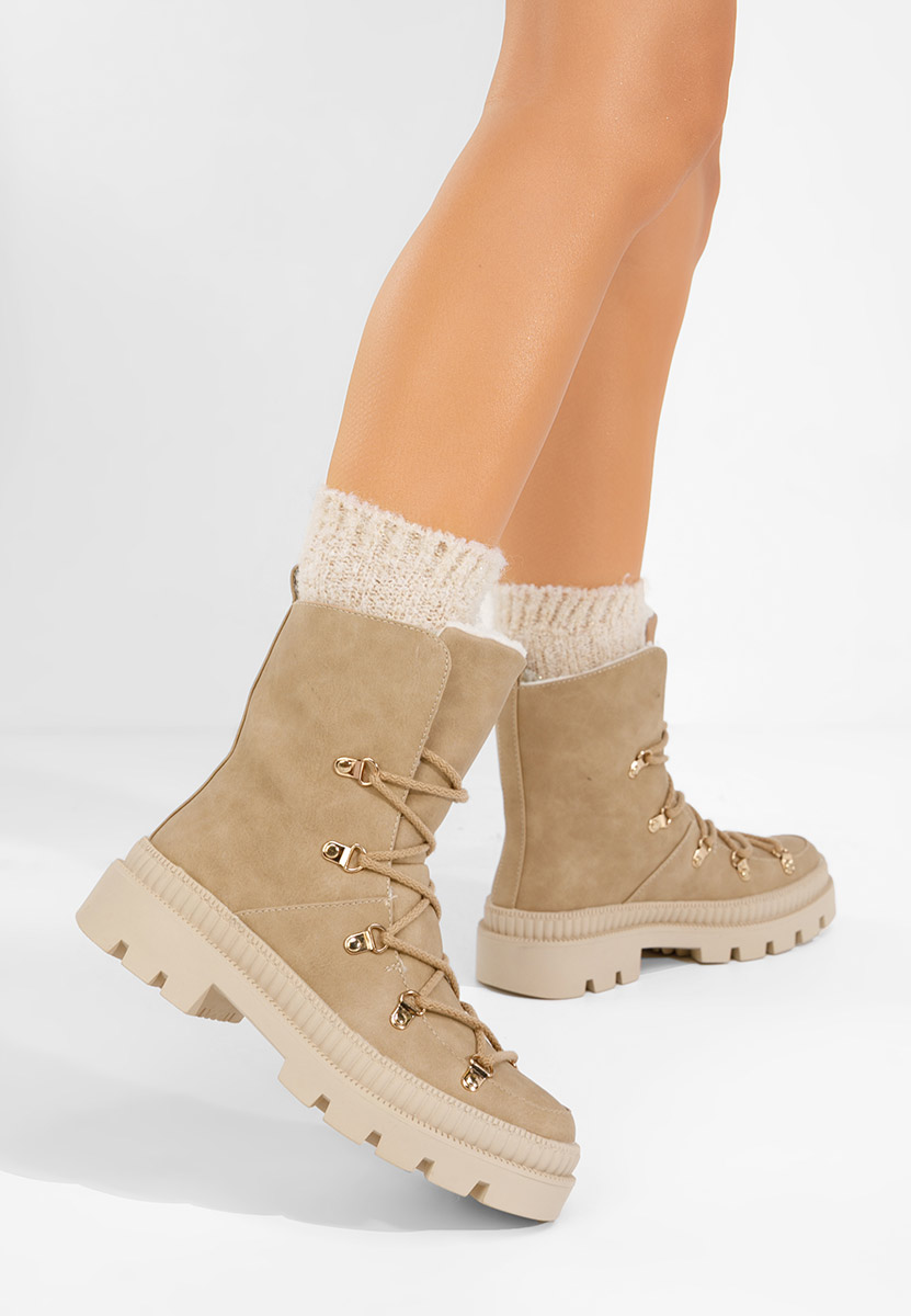 Stivaletti invernali donna Solira cachi