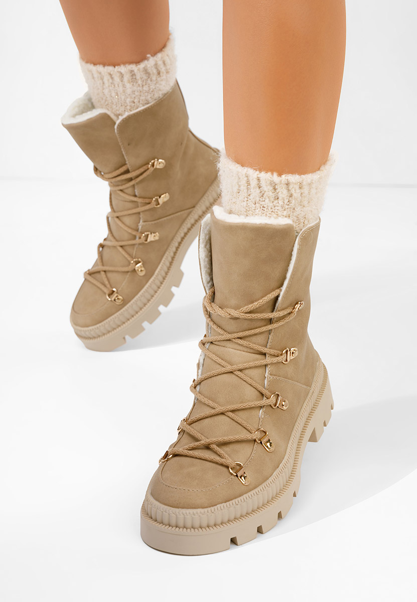 Stivaletti invernali donna Solira cachi