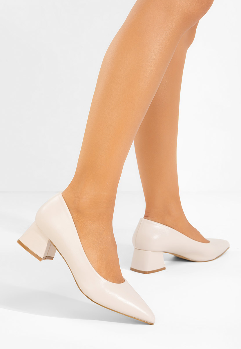Décolleté tacco basso Alleva V2 beige