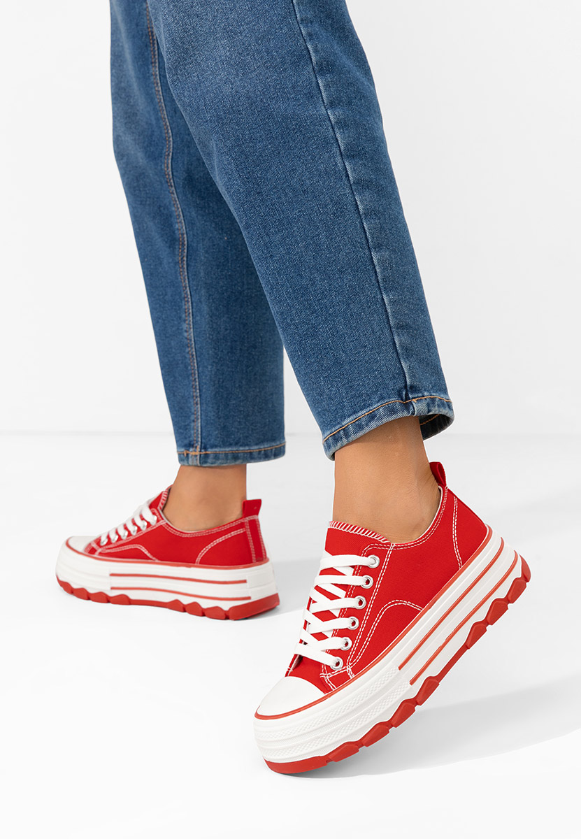 Scarpe da ginnastica con piattaforma Zenoria rosso