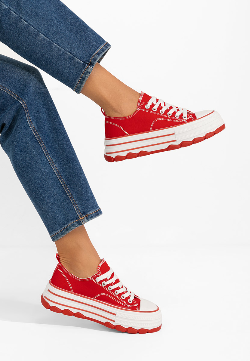 Scarpe da ginnastica con piattaforma Zenoria rosso