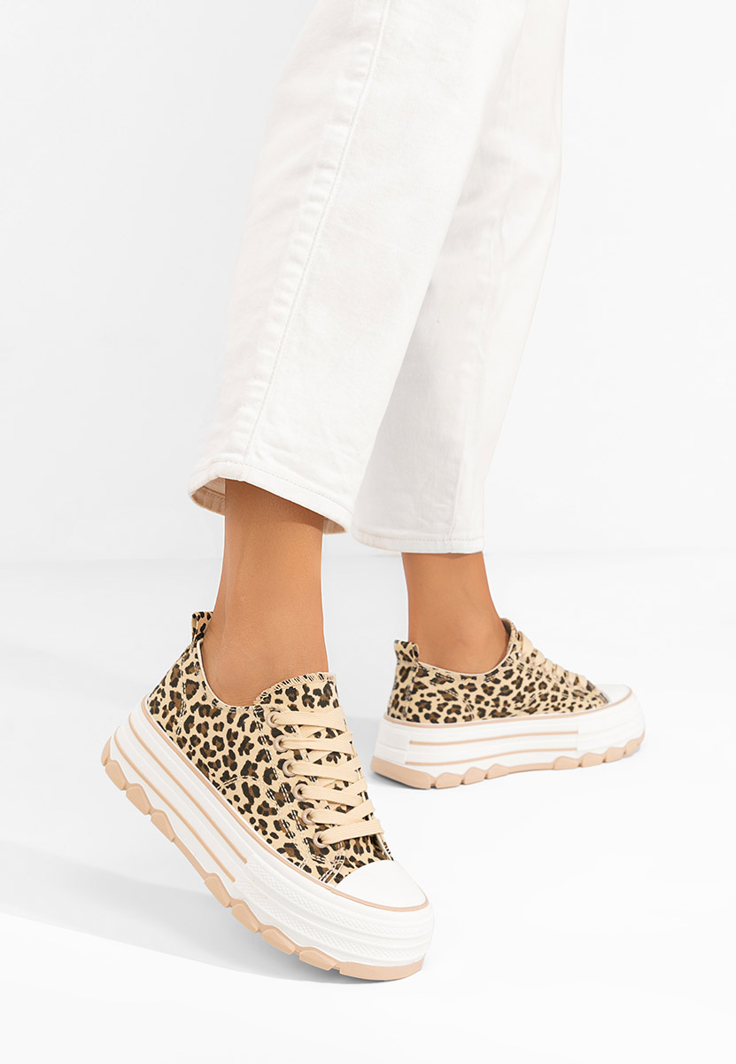 Scarpe da ginnastica con piattaforma Zenoria leopardi