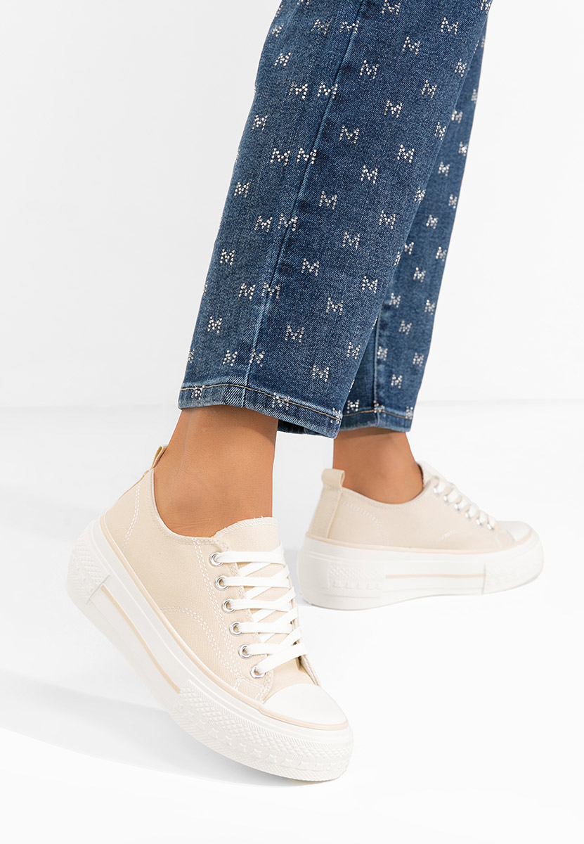 Scarpe da ginnastica con piattaforma Antio beige