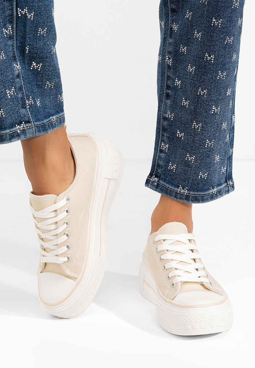 Scarpe da ginnastica con piattaforma Antio beige