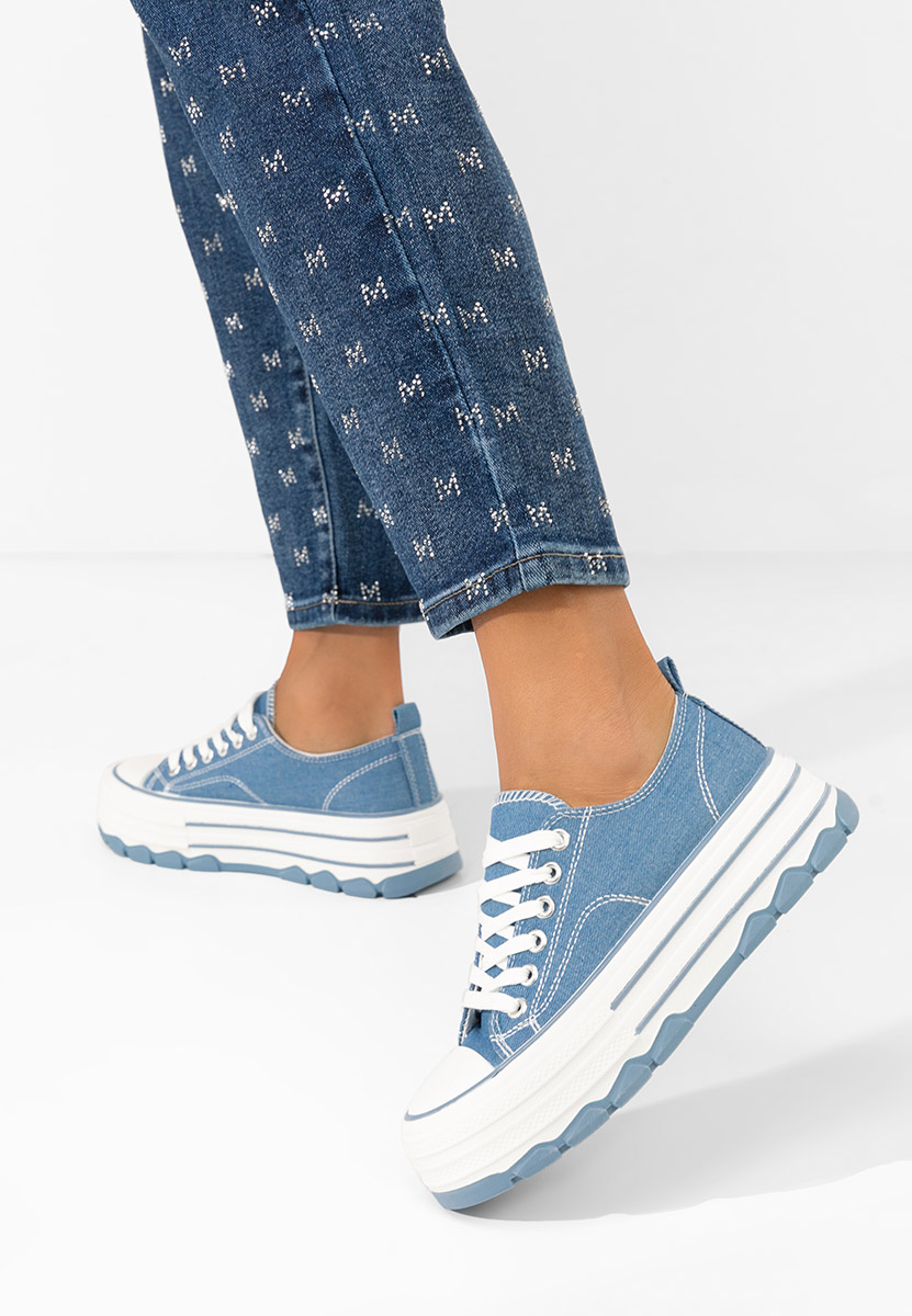Scarpe da ginnastica con piattaforma Zenoria denim