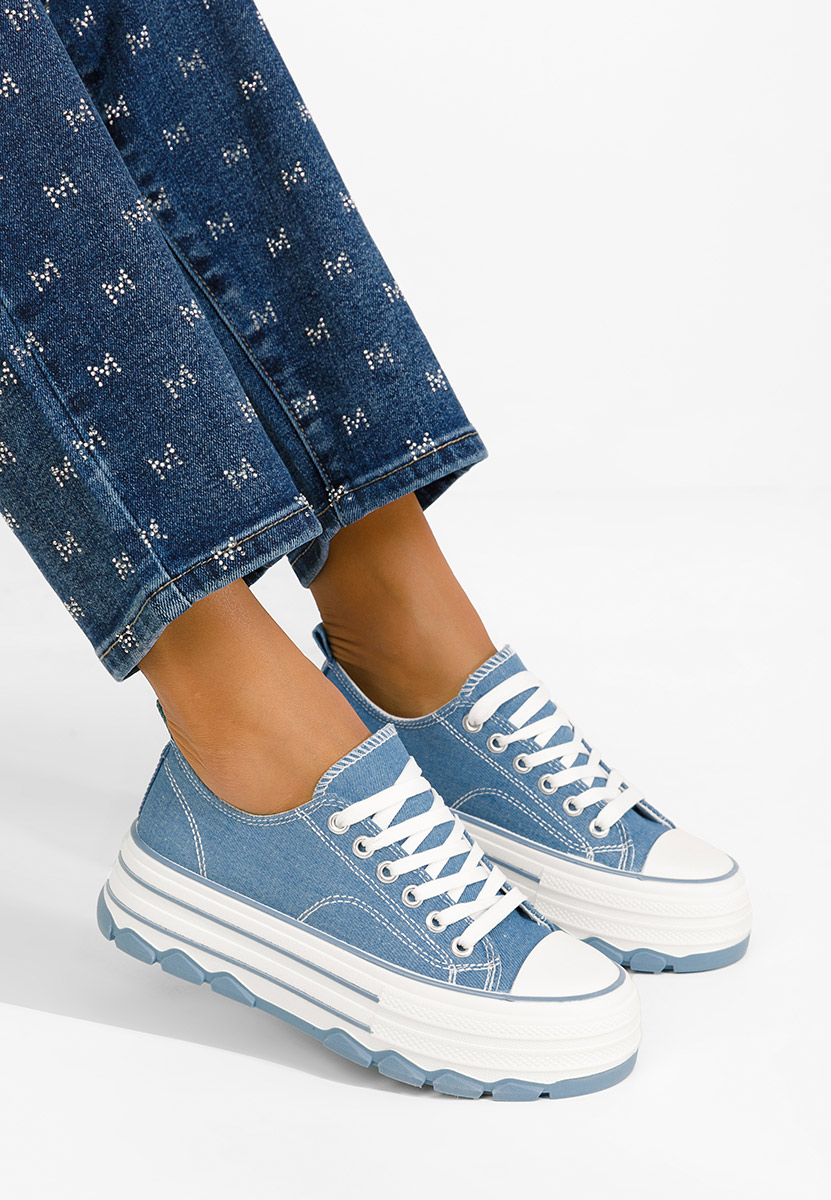 Scarpe da ginnastica con piattaforma Zenoria denim