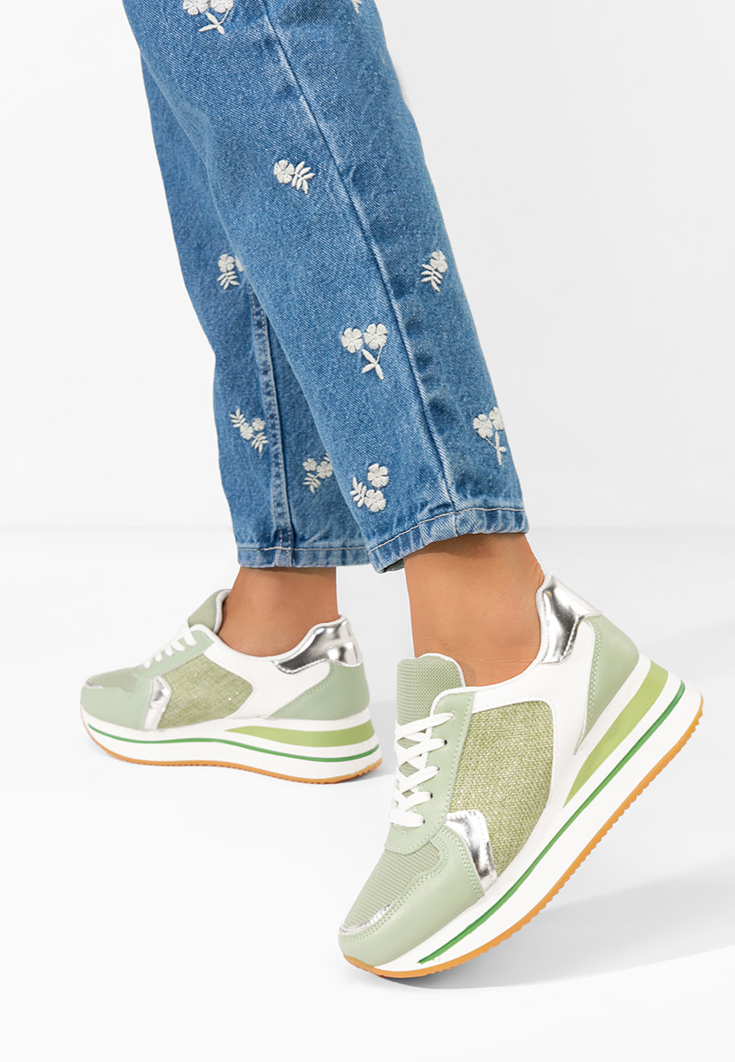 Sneakers con plateau Sidnei verdi