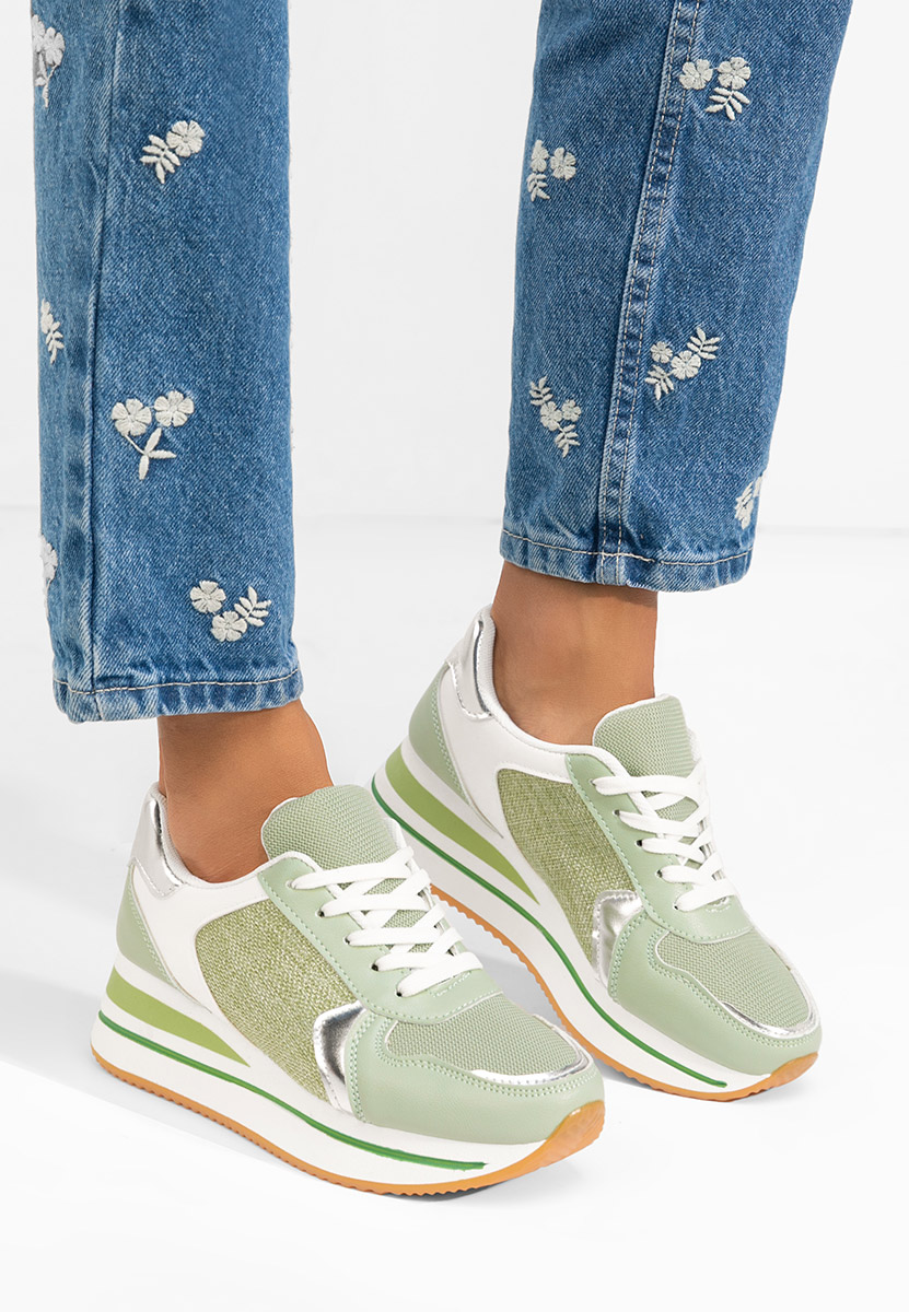 Sneakers con plateau Sidnei verdi
