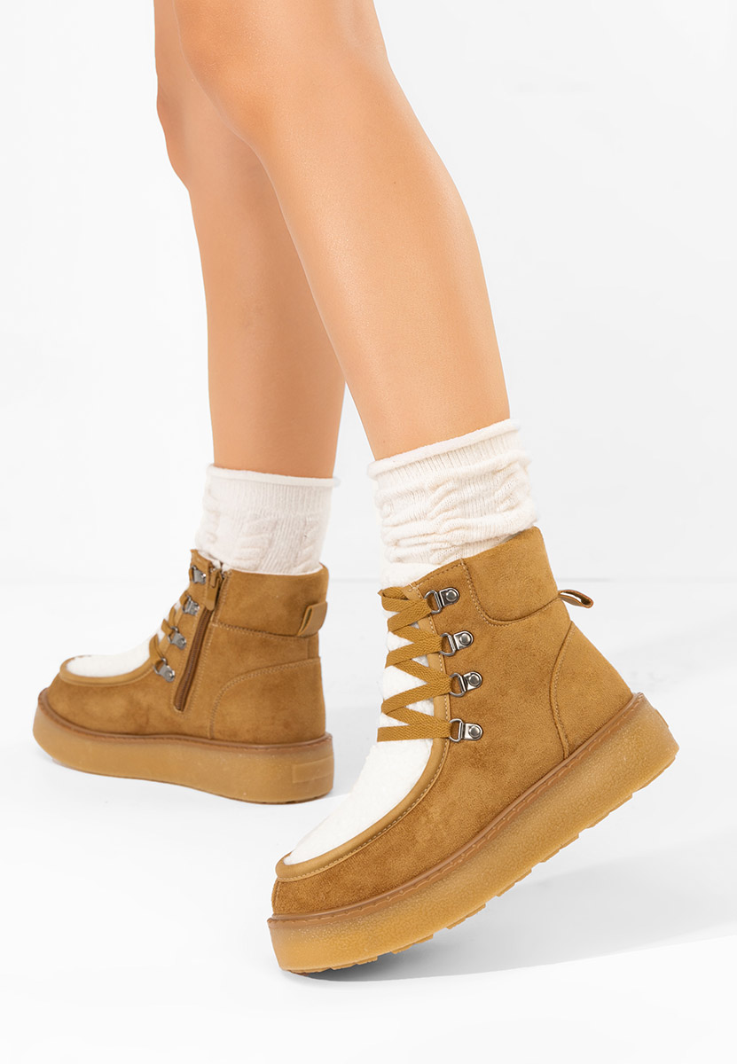 Stivaletti con plateau Liraia camel