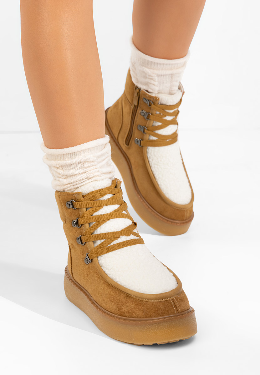 Stivaletti con plateau Liraia camel