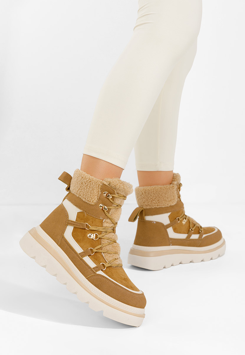 Stivaletti con plateau Mavira camel