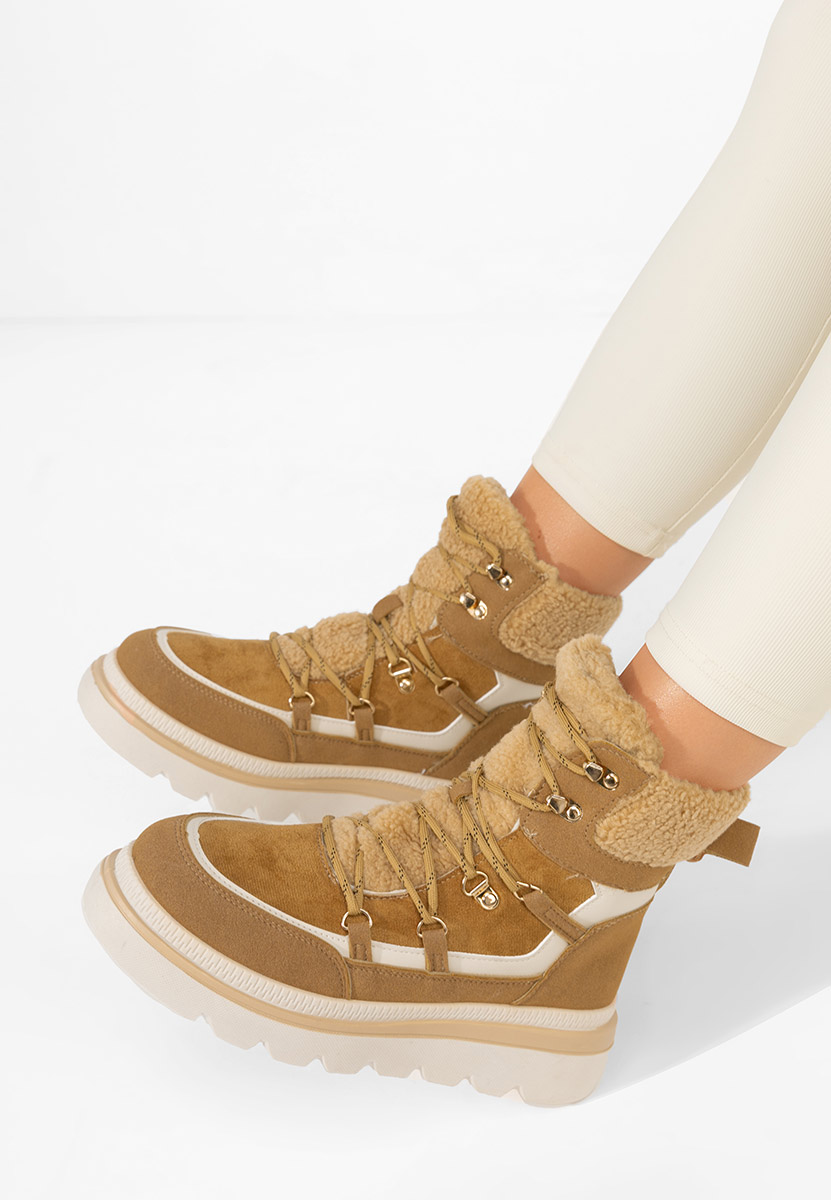 Stivaletti con plateau Mavira camel