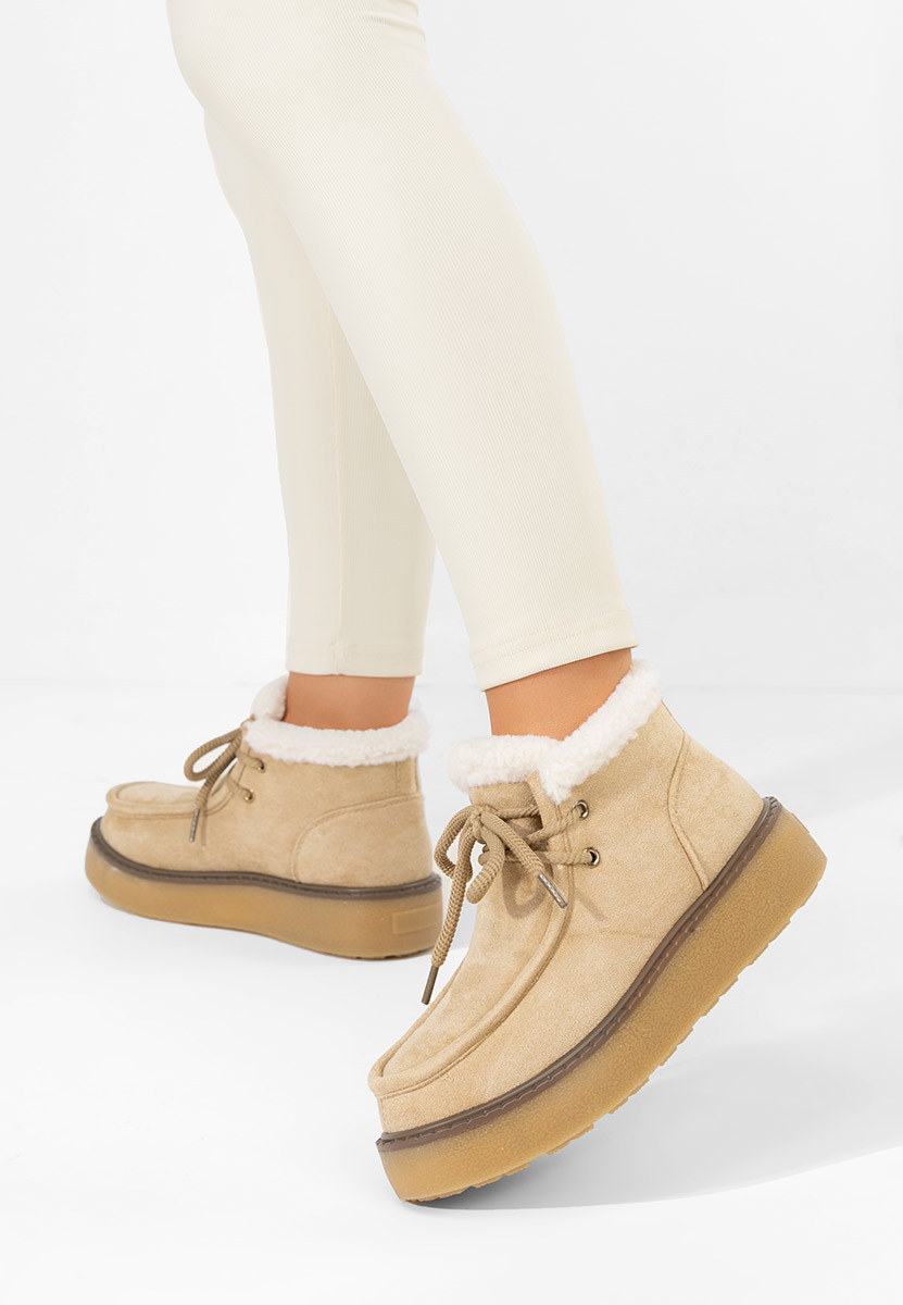 Stivaletti con plateau Novira beige