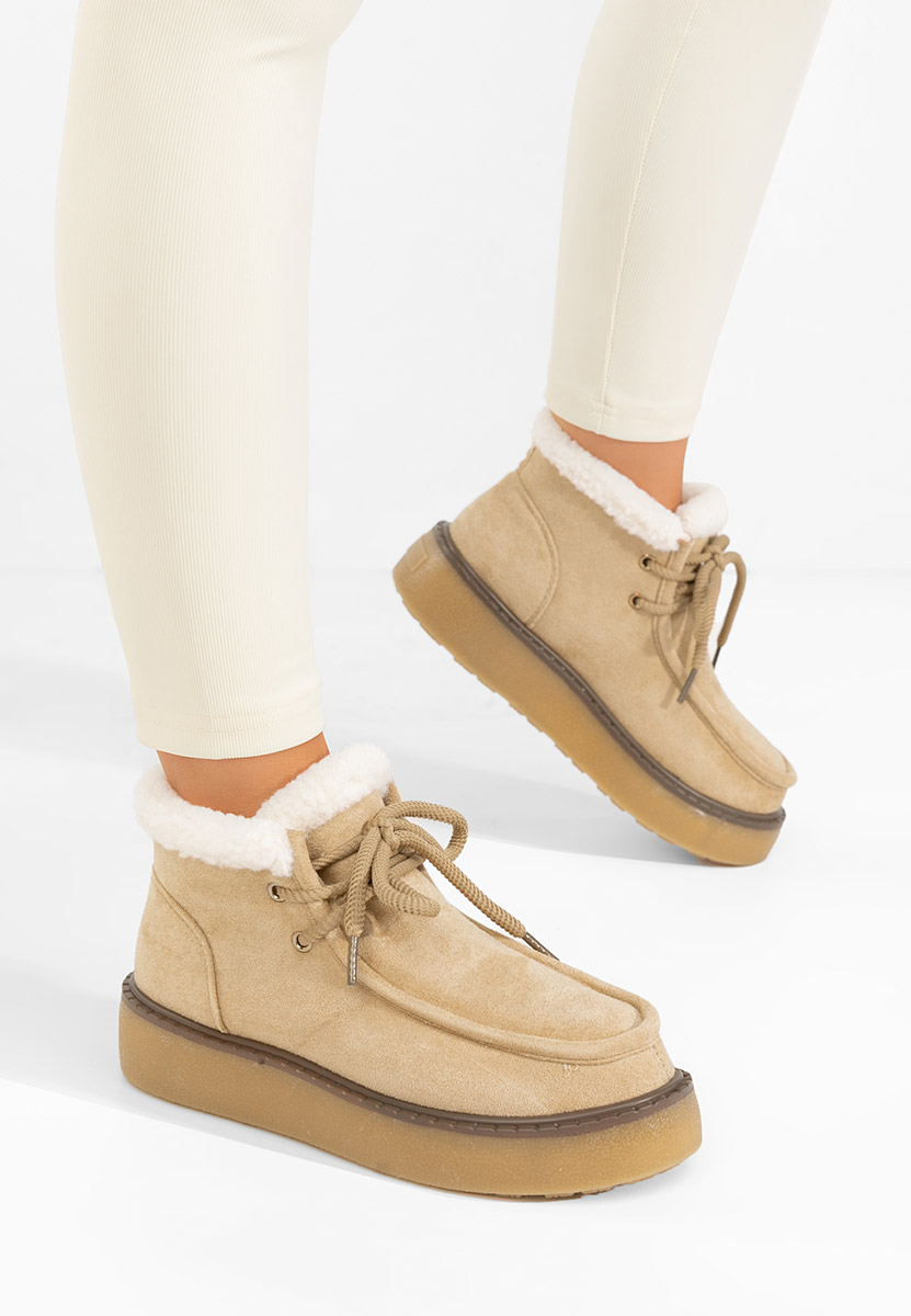 Stivaletti con plateau Novira beige