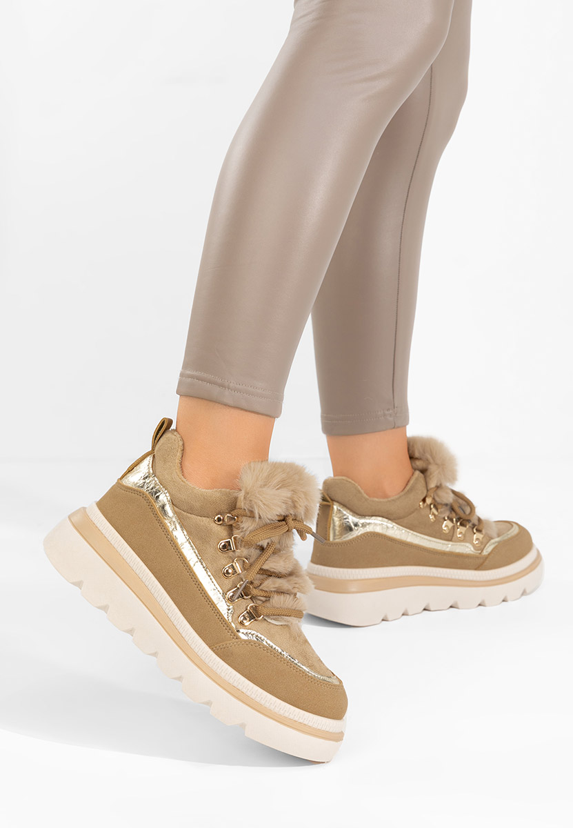 Sneakers donna invernali Clavira cachi