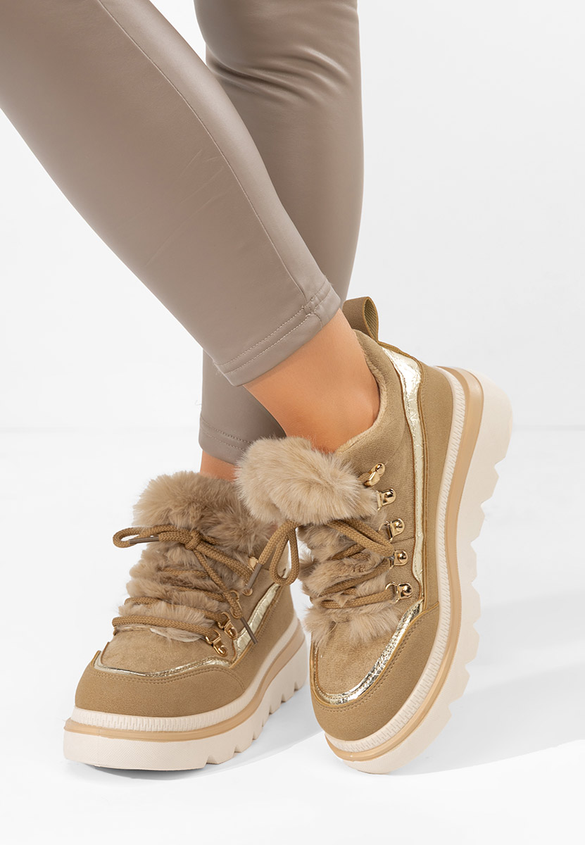 Sneakers donna invernali Clavira cachi