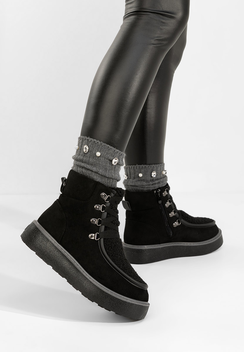 Stivaletti con plateau Liraia nero