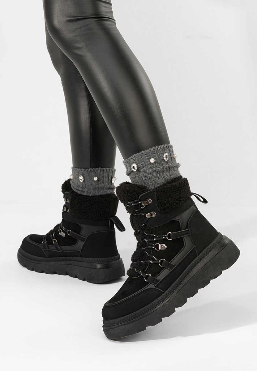 Stivaletti con plateau Mavira nero