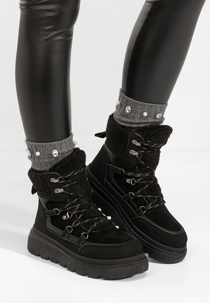 Stivaletti con plateau Mavira nero